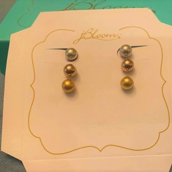 Earrings 3 drop NEW on card - Picture 1 of 1